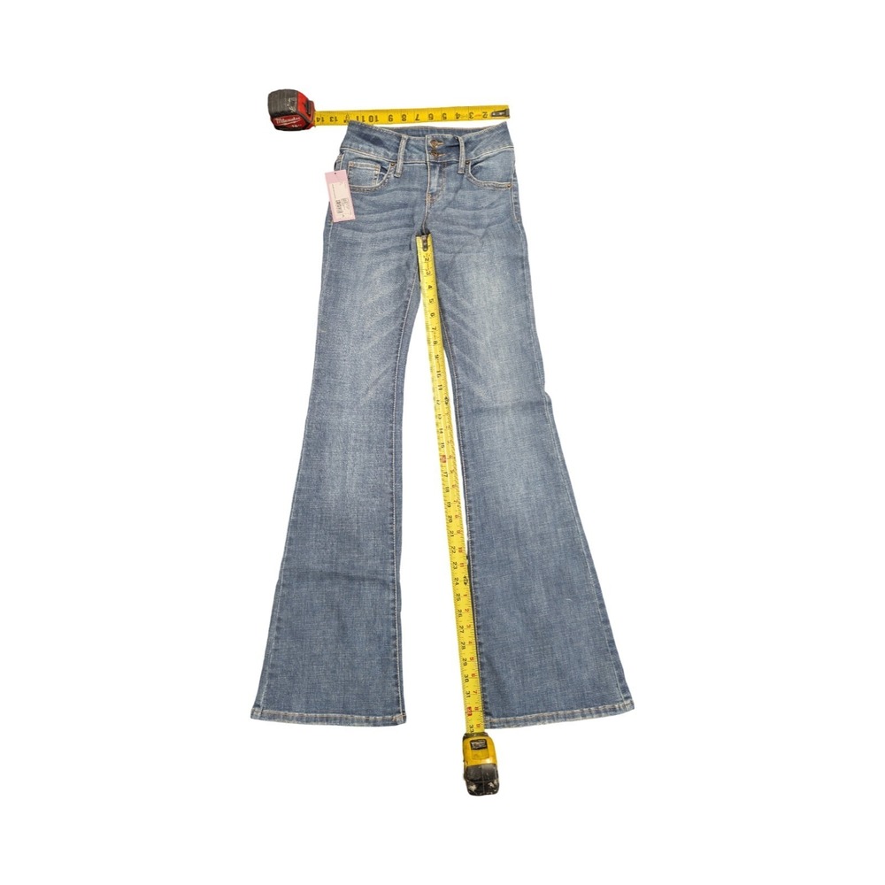 ⭐B8 Wild Fable Low Rose Flare Jeans Medium-wash High Stretch Size 0 / 33" Inseam